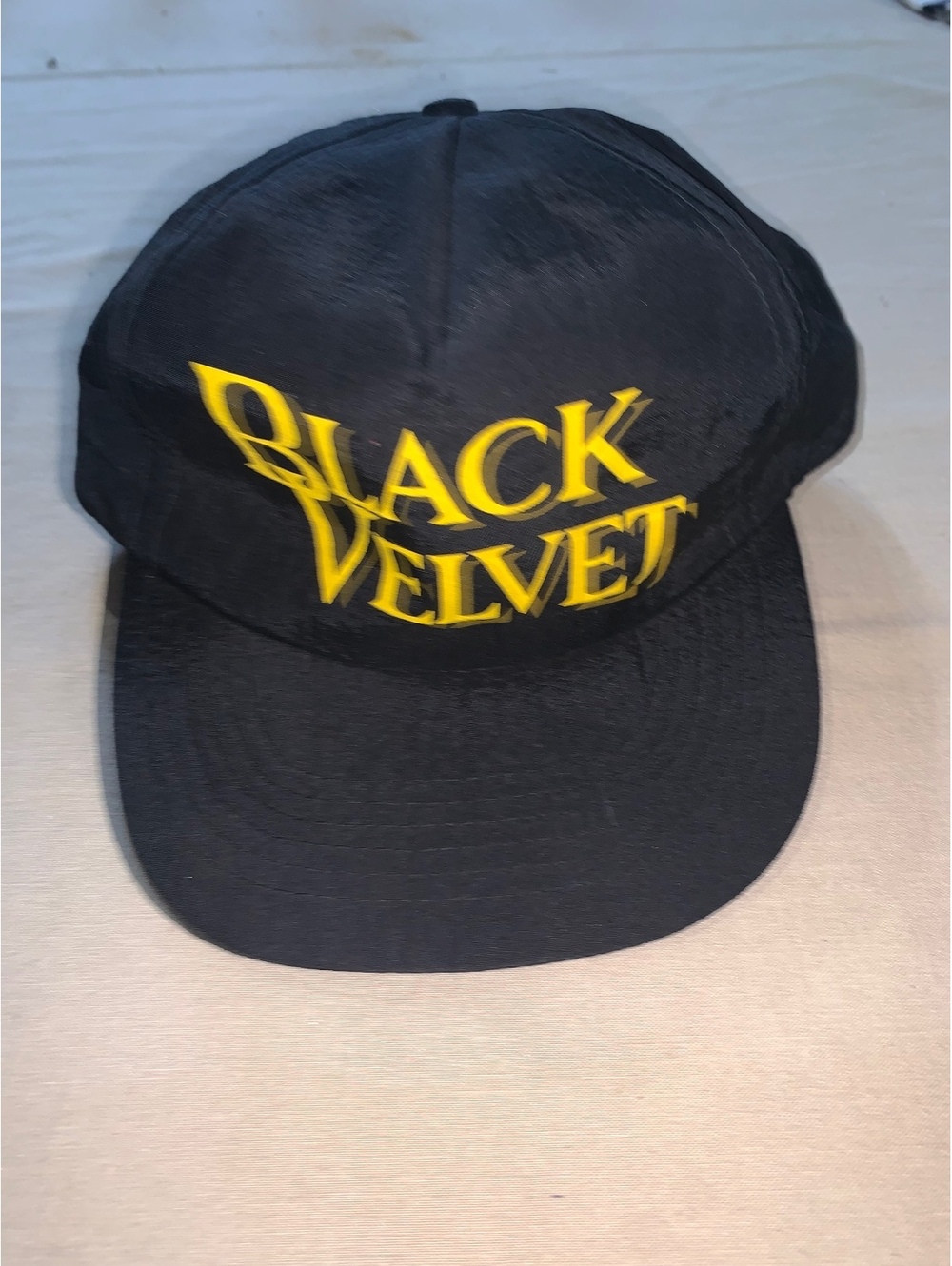 Black Velvet black snapback cap
